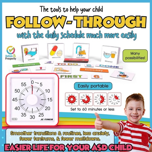 Autism & Prosperity Kids Time Schedule Tasks Autistic Children Learning - Picture 6 of 6